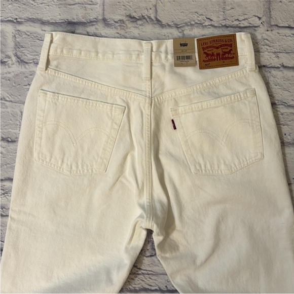 Levi’s 501 Original Straight Leg Jeans High Waisted White Denim Size 28 NWT - Picture 10 of 15